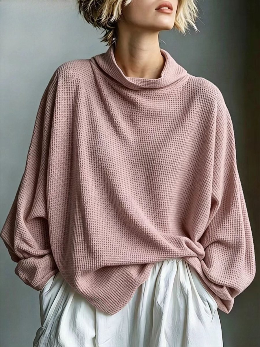 Aella - Υφαντή oversized μπλούζα με ψηλό λαιμό