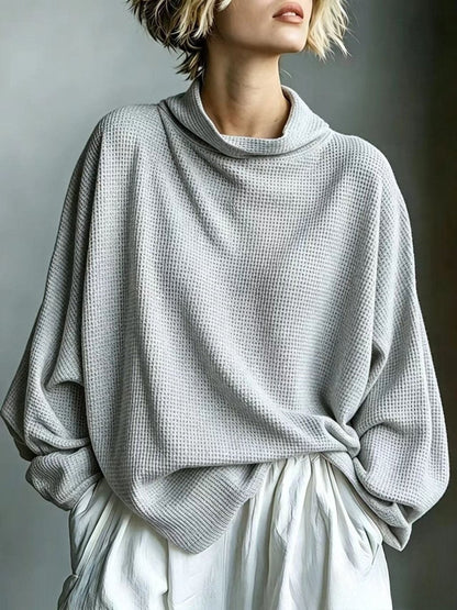 Aella - Υφαντή oversized μπλούζα με ψηλό λαιμό