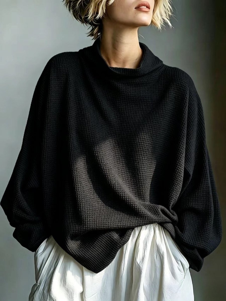 Aella - Υφαντή oversized μπλούζα με ψηλό λαιμό