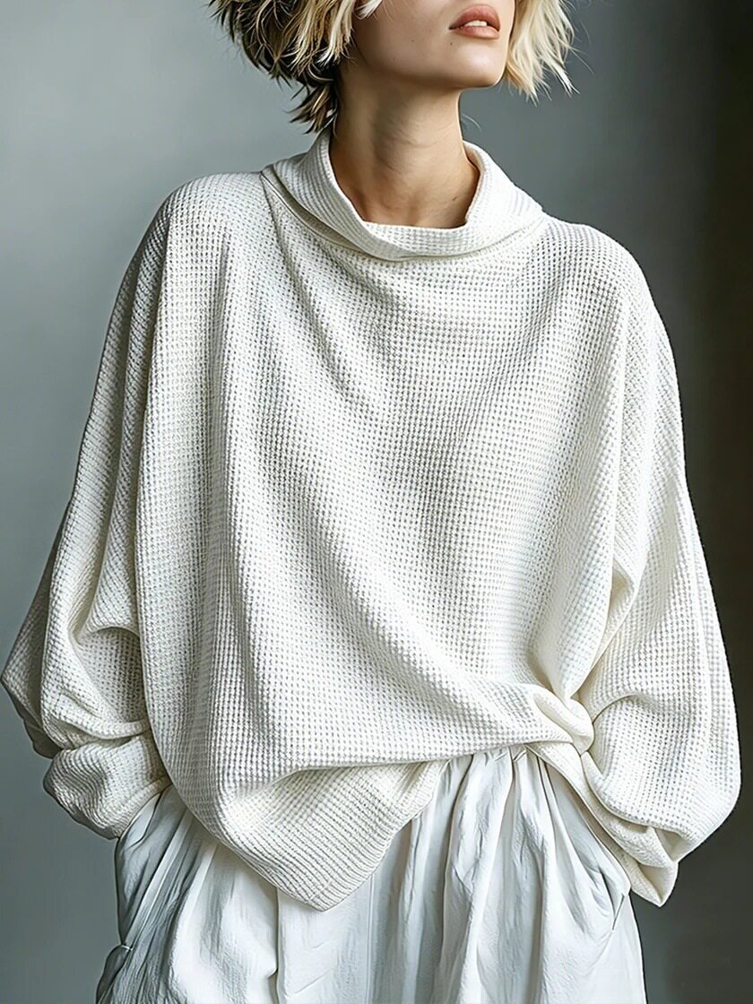 Aella - Υφαντή oversized μπλούζα με ψηλό λαιμό