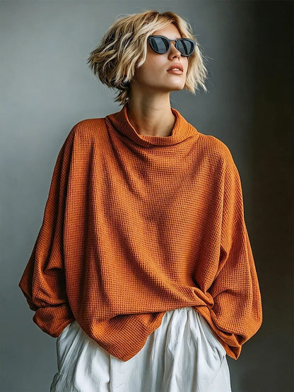 Aella - Υφαντή oversized μπλούζα με ψηλό λαιμό